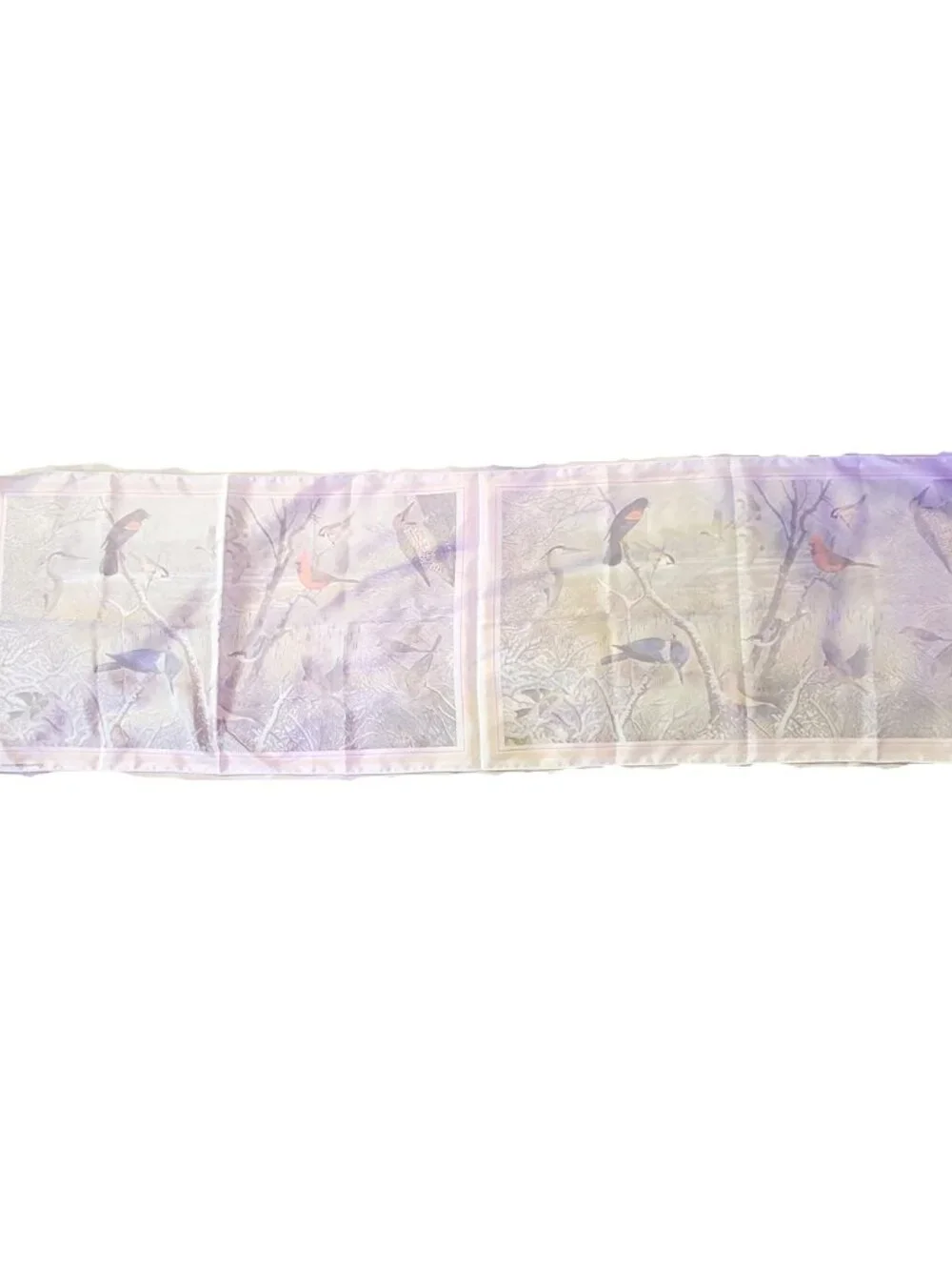 Vintage 1979 National Wildlife Federation Bird Scarf Winter Nature Print 42